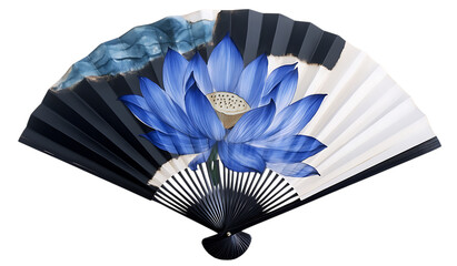 Blue Lotus Hand Fan