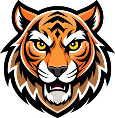 Fototapeta premium Tiger Head Vector Logo – Animal Mascot Illustration
