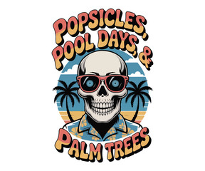 Art & Illustration.Bright and fun summer vibes t-shirt design featuring tropical elements, bold colors, and a relaxed, beachy feel — perfect for sunny days and vacation wear.