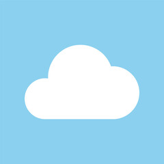 Fototapeta premium Silhouettes of fluffy clouds on a blue background. Design elements for weather forecasting, web interface, or cloud-based data storage applications. Vector EPS 10.
