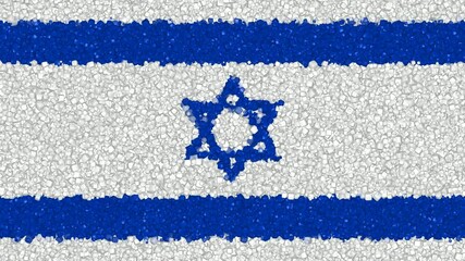 The Flag of Israel is crafted from animated cubes creating an elite background with elegant and distinctive style