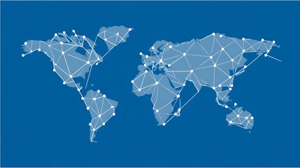 Fototapeta premium Global network connecting all continents