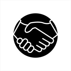 Handshake Friendship Partnership Minimalistic Flat Line Outline Stroke Icon Pictogram Symbol 