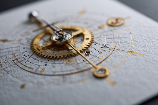 Watch movement mechanism close-up