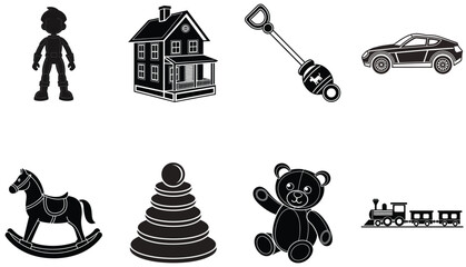 Silhouette Icons of Classic Children’s Toys Collection