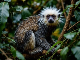 Obraz premium Callithrix geoffroyi: A Tropical Primate Portrait