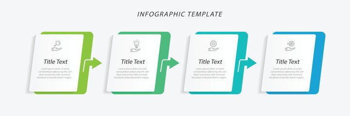 4 step business infographic template. Vector layout infograph with icons suitable for business information and web presentation.