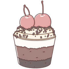 Sweet cherry cream cupcake cuteness 