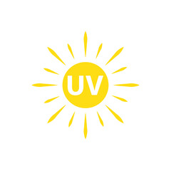 UV radiation vector icon illustration on white background.