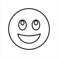 emoji line icon vector on white background.