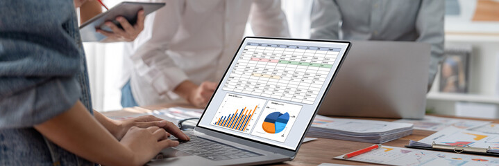 Business data dashboard provide business intelligence analytic for marketing strategy planning...