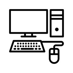 Home Appliance icon. Computer outline icon. Perfect for home office apps, tech UI, and work-from-home setups.