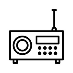 Home Appliance icon. FM Radio outline icon. Ideal for entertainment apps, home UI, and audio systems.