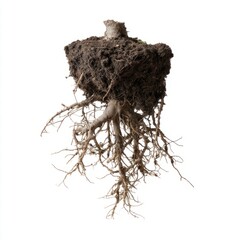 Earthy roots cradling loamy soil, evoking Arbor Day's hidden celebrations, unseen nutrients whispering tales of subterranean wonder
