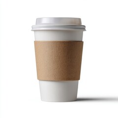 Steaming paper cup whispers morning rituals, cozy caffeine embrace; International Coffee Day meets Hygge serenity, urban life essential