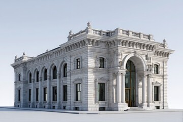 Fototapeta premium Grand neoclassical building architectural rendering