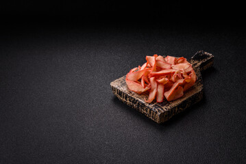 Food, dried squid in shavings or chopped as snacks or jerky. Snack dried squid for beer