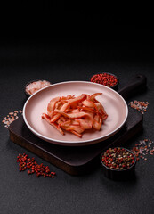 Food, dried squid in shavings or chopped as snacks or jerky. Snack dried squid for beer