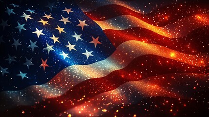 4th of July background with USA flag