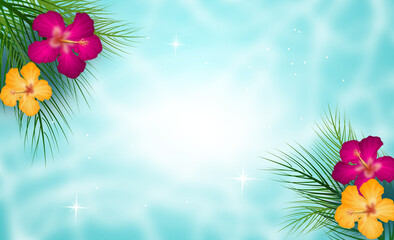 Summer Background With Hibiscus