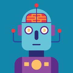 Fototapeta premium Friendly Robot Illustration AI and Technology