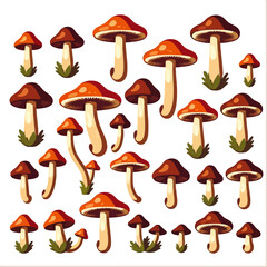 Mushroom Illustration-Collection of Edible Fungus Artwork-Vintage Style Mushroom Design-Botanical Illustration of Forest Mushrooms-Nature Inspired Fungi Art