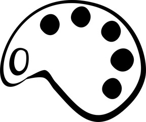 Czarno-białe logo z paletą malarską i pędzlem – wektorowa grafikaa do malowania © Laura