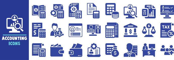 Accounting icons finance business budget tax financial management