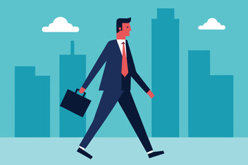 Businessman Walking Cityscape