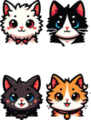a cat avatars vector  illuistration