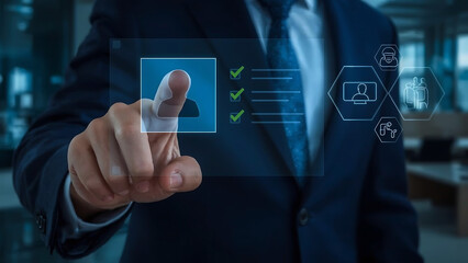 Recruitment interview candidate selection process showcasing HR professionals using digital tools to evaluate talent and identify career opportunities