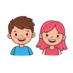 kid icon boy girl hild happy vector isolated white background