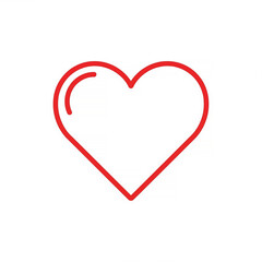 Red Heart Outline Vector Icon | Love & Romance Symbol.