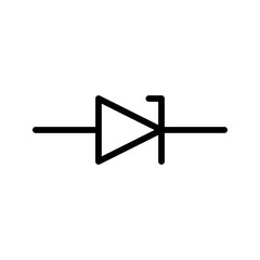 Electrical Component icon. Avalanche Diode outline icon. Ideal for high-voltage circuits and electronics UI.