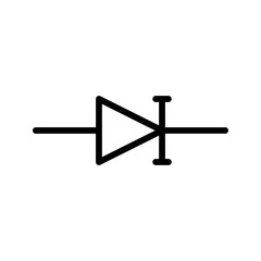 Electrical Component icon. Constant Current Diode outline icon. Suitable for current regulation and electronics UI.