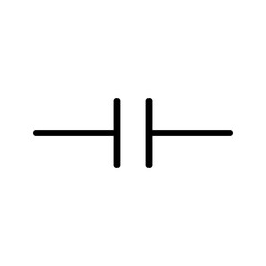 Electrical Component icon. Capacitor outline icon. Great for circuit designs and electronics UI.
