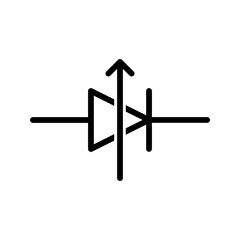 Electrical Component icon. Laser Diode outline icon. Great for optical circuits and electronics UI.