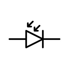 Electrical Component icon. Photo Diode outline icon. Perfect for sensor circuits and electronics UI.
