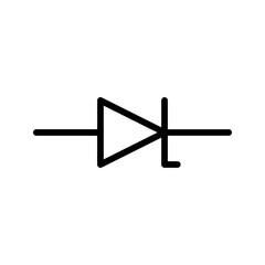 Electrical Component icon. Step Recovery Diode outline icon. Perfect for pulse circuits and electronics UI.