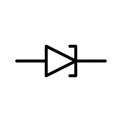 Electrical Component icon. Tunnel Diode outline icon. Suitable for high-frequency circuits and electronics UI.