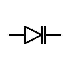 Electrical Component icon. Varactor Diode outline icon. Great for tuning circuits and electronics UI.