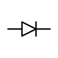 Electrical Component icon. Diode outline icon. Perfect for circuit diagrams and electronics UI.