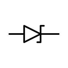 Electrical Component icon. Zener Diode outline icon. Ideal for voltage regulation and electronics UI.