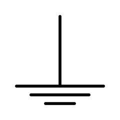 Electrical Component icon. Earth Ground outline icon. Suitable for safety circuits and electronics UI.