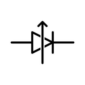 Electrical Component icon. Laser Diode outline icon. Great for optical circuits and electronics UI.