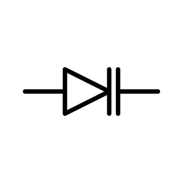 Electrical Component icon. Varactor Diode outline icon. Great for tuning circuits and electronics UI.