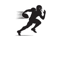 a clean football player silhouette design, isolated on a white background