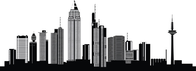 Obraz premium skyline silhouette illustration vector 