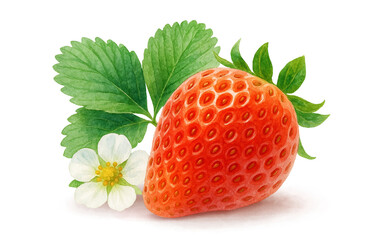 いちご 水彩 イラスト 白バック