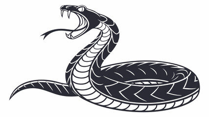 Naklejka premium Striking Monochrome Snake Illustration A Powerful Symbol of Danger and Mystery